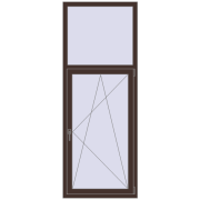 Вікна 800x2100 мм Altest Pony 375 RAL 8017 Chocolate brown з двох сторін