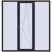 REHAU Euro 60 1900x2000 мм BLACK_ULTI-MATT з двох сторін