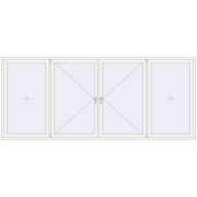 REHAU Euro 60 3500x1500 мм Білий (RAL 9016) з двох сторін