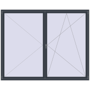 REHAU SYNEGO MD 2500x2000 мм ANTHRACITE_GREY_STRUKTURAL з двох сторін