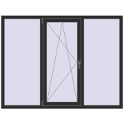 REHAU SYNEGO MD 1830x1400 мм ANTHRACITE_GREY_GLATT з двох сторін