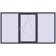 Вікна 2460x1400 мм REHAU Euro 70 ANTHRACITE_GREY_STRUKTURAL з двох сторін