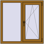 REHAU Euro 60 1000x1004 мм LIGHT_OAK з двох сторін