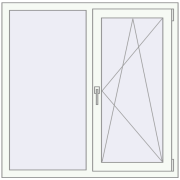 REHAU Euro 70 1200x1150 мм Білий (RAL 9016) з двох сторін REHAU Euro 70 1200x1150 мм Білий (RAL 9016) з двох сторін