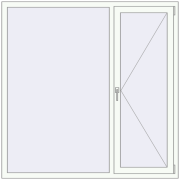 REHAU Euro 70 1600x1600 мм Білий (RAL 9016) з двох сторін