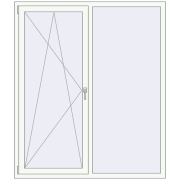REHAU Euro 70 1500x1750 мм Білий (RAL 9016) з двох сторін