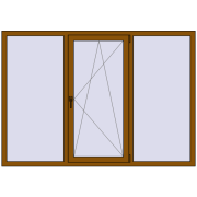 Вікна 2000x1400 мм REHAU SYNEGO MD GOLDEN OAK з двох сторін