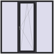 REHAU Euro 60 1800x1800 мм BLACK_ULTI-MATT з двох сторін