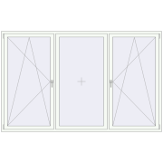 REHAU Euro 60 2700x1700 мм Білий (RAL 9016) з двох сторін REHAU Euro 60 2700x1700 мм Білий (RAL 9016) з двох сторін