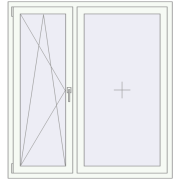 REHAU Euro 60 1350x1450 мм Білий (RAL 9016) з двох сторін