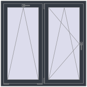 REHAU Euro 70 1300x1300 мм ANTHRACITE_GREY_STRUKTURAL з двох сторін