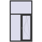 REHAU Euro 60 1100x2000 мм ANTHRACITE_GREY_GLATT з двох сторін