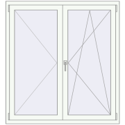 REHAU Euro 70 1320x1380 мм Білий (RAL 9016) з двох сторін