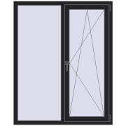 REHAU SYNEGO MD 1200x1500 мм BLACK_ULTI-MATT з двох сторін