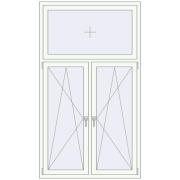 REHAU Euro 70 1200x2100 мм Білий (RAL 9016) з двох сторін
