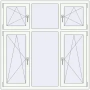 REHAU Euro 60 1500x1500 мм Білий (RAL 9016) з двох сторін