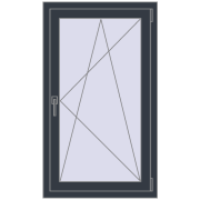 REHAU Euro 70 700x1200 мм ANTHRACITE_GREY_STRUKTURAL з двох сторін