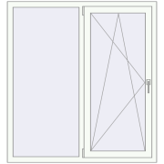 REHAU Euro 70 1320x1420 мм Білий (RAL 9016) з двох сторін REHAU Euro 70 1320x1420 мм Білий (RAL 9016) з двох сторін