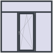 REHAU Euro 70 1800x1800 мм ANTHRACITE_GREY_STRUKTURAL з двох сторін