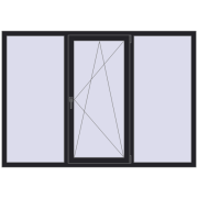 Вікна 2000x1400 мм REHAU Euro 60 BLACK_ULTI-MATT з двох сторін