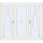 REHAU Euro 70 1600x1400 мм Білий (RAL 9016) з двох сторін