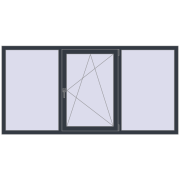 REHAU SYNEGO MD 2200x1100 мм ANTHRACITE_GREY_STRUKTURAL з двох сторін