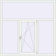REHAU Euro 60 1800x1800 мм Білий (RAL 9016) з двох сторін