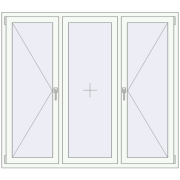 REHAU Euro 60 1700x1500 мм Білий (RAL 9016) з двох сторін REHAU Euro 60 1700x1500 мм Білий (RAL 9016) з двох сторін