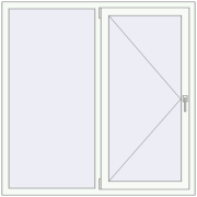 REHAU Euro 60 1420x1420 мм Білий (RAL 9016) з двох сторін