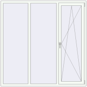 REHAU Euro 70 1800x1800 мм Білий (RAL 9016) з двох сторін REHAU Euro 70 1800x1800 мм Білий (RAL 9016) з двох сторін