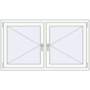 REHAU Euro 60 1440x820 мм Білий (RAL 9016) з двох сторін