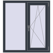REHAU Euro 70 1000x1100 мм ANTHRACITE_GREY_STRUKTURAL з двох сторін