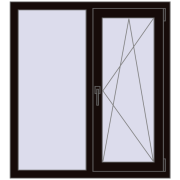 REHAU Euro 70 1000x1100 мм BLACK_BROWN з двох сторін REHAU Euro 70 1000x1100 мм BLACK_BROWN з двох сторін