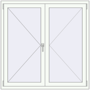 Вікна 1300x1300 мм REHAU Brillant-Design Білий (RAL 9016) з двох сторін