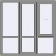 Altest Pony 375 1500x1500 мм RAL 9007 Grey aluminium з двох сторін