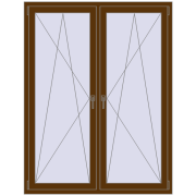 REHAU SYNEGO MD 1350x1750 мм WALNUT з двох сторін