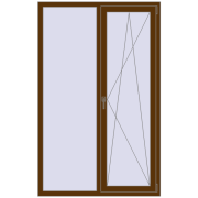 REHAU Euro 70 1200x1900 мм WALNUT з двох сторін