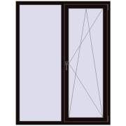 REHAU Euro 70 1300x1700 мм BLACK_BROWN з двох сторін REHAU Euro 70 1300x1700 мм BLACK_BROWN з двох сторін