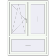 REHAU Euro 70 1070x1450 мм Білий (RAL 9016) з двох сторін