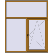 REHAU Euro 60 1500x1800 мм LIGHT_OAK з двох сторін
