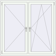 REHAU Euro 60 1450x1450 мм Білий (RAL 9016) з двох сторін