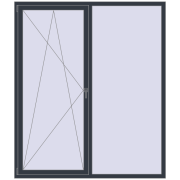 REHAU Euro 70 1800x2100 мм ANTHRACITE_GREY_STRUKTURAL з двох сторін