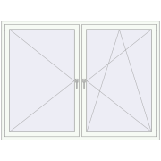 REHAU Euro 70 2000x1500 мм Білий (RAL 9016) з двох сторін REHAU Euro 70 2000x1500 мм Білий (RAL 9016) з двох сторін