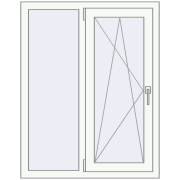 REHAU Euro 70 905x1150 мм Білий (RAL 9016) з двох сторін