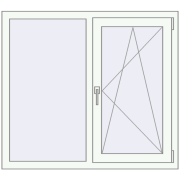 REHAU Euro 60 1150x1029 мм Білий (RAL 9016) з двох сторін