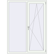 REHAU Euro 70 1250x1750 мм Білий (RAL 9016) з двох сторін