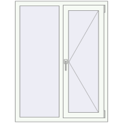 REHAU Euro 60 1000x1300 мм Білий (RAL 9016) з двох сторін