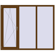 Вікна 1800x1500 мм REHAU Euro 60 WALNUT з двох сторін