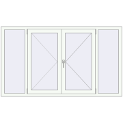 Вікна 1900x1100 мм REHAU Euro 60 RAL 9016 Traffic white з двох сторін