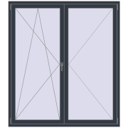 REHAU SYNEGO MD 1600x1800 мм ANTHRACITE_GREY_STRUKTURAL з двох сторін